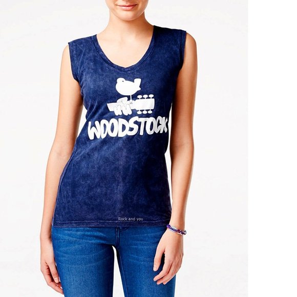 Woodstock music festival Girls Official cotton Tank Top L NWT - Picture 1 of 2
